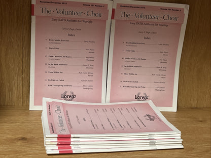 Volunteer Choir Nov/Dec 2013 Easy SATB Anthems for Worship Lot of 20