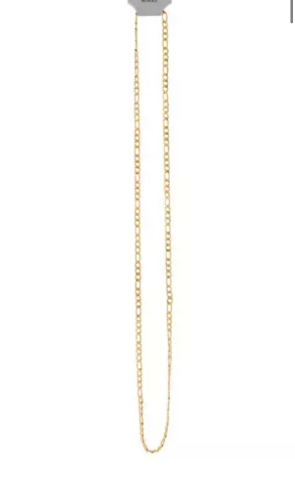 Figaro 18K Gold Plated Stainless Steel Link Chain Necklace Man Woman 14in-48in