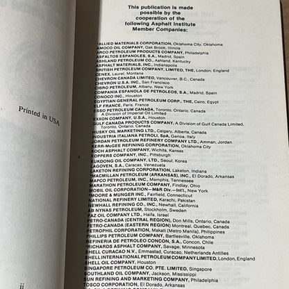 A Brief Introduction to Asphalt and Some of Its Uses, Series (No.5 MS-5) 1982-84