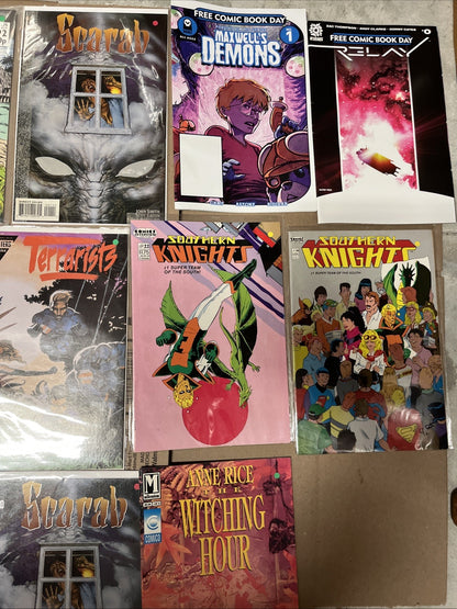 comic book lot 13 Mixed Millennium , DC ActionVerse, V2k,Valant, Comic Interview
