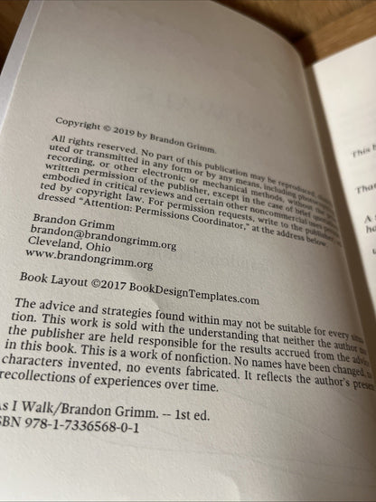 As I Walk: Unlocking the Life-Saving Power of Perspective 1st Ed SIGNED COPY