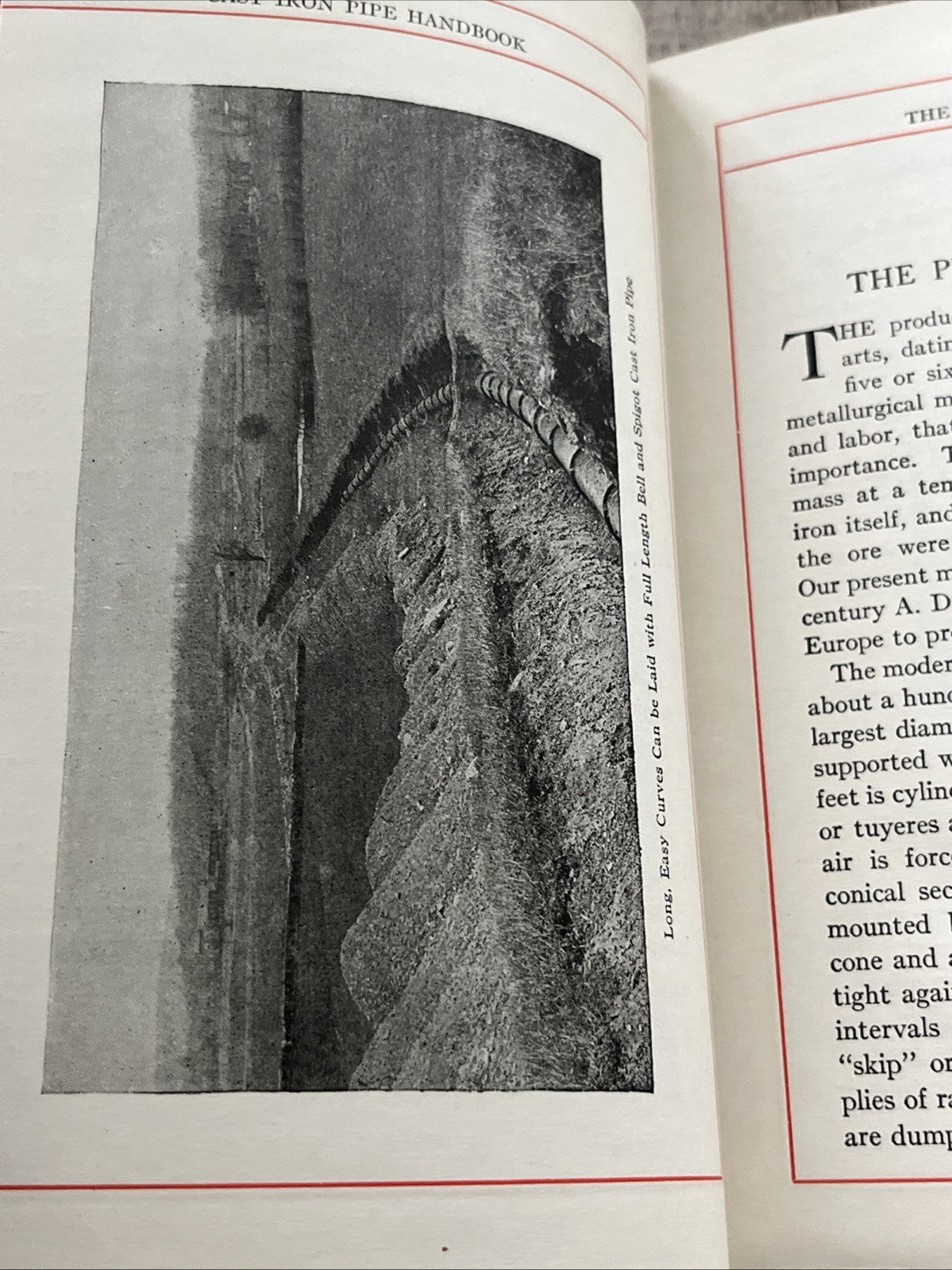 Handbook of Cast Iron Pipe For Water,Gas. Steam.Air. Chemicals $ Abrasives 1927