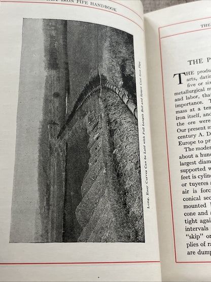 Handbook of Cast Iron Pipe For Water,Gas. Steam.Air. Chemicals $ Abrasives 1927