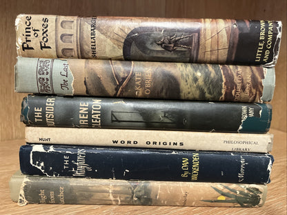 Lot of 6 old hardcover books vintage /Flight From Natchez, Wayfarers & More