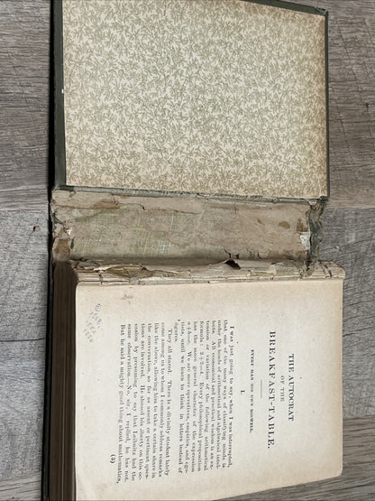 The Autocrat of the Breakfast Table by Oliver Wendell Holmes 1858- Missing Pages