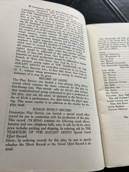 The Teahouse of the August Moon By John Patrick Novel Vern Sneider