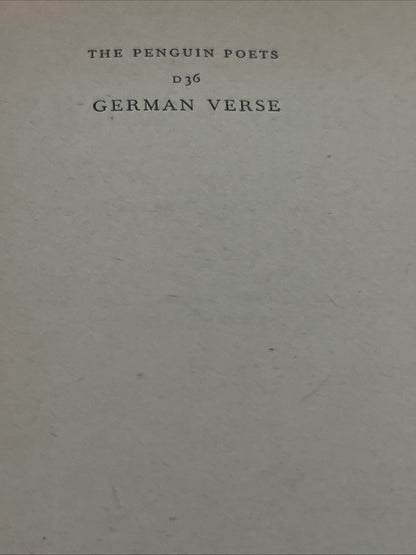 the penguin book of german verse by leonard foster 1959
