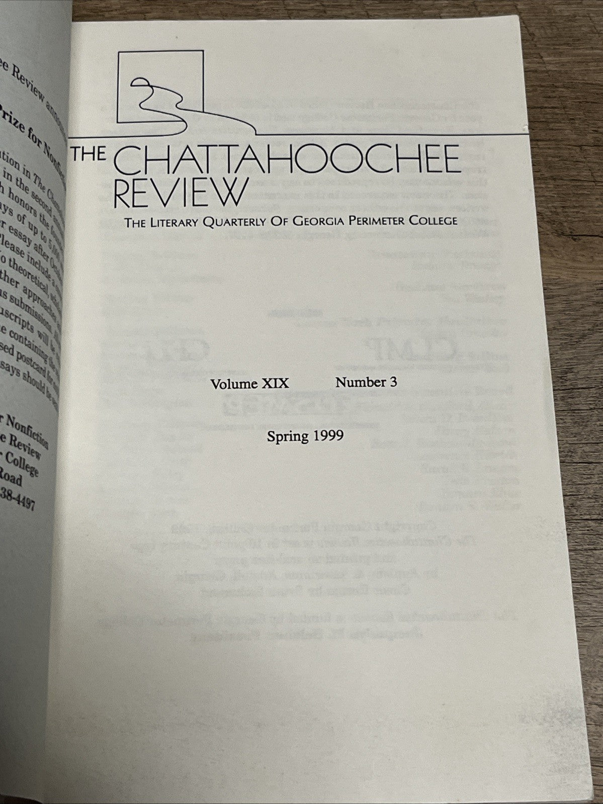 CHATTAHOOCHEE REVIEW winter 1999 Volume XIX Number 3 By Lamar York