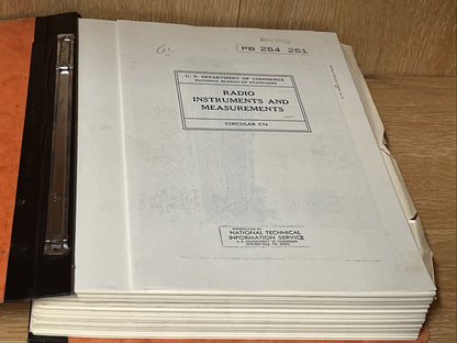 Circular C74 Radio Instruments Measurements US Dept of Commerce 1937