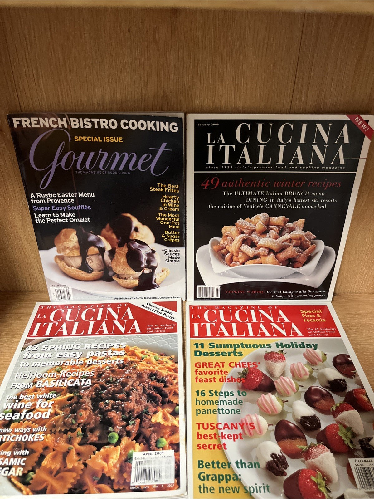 La Cucina Italiana + Gourmet Magazine Lot 4 Issues From 2000 2001 2008