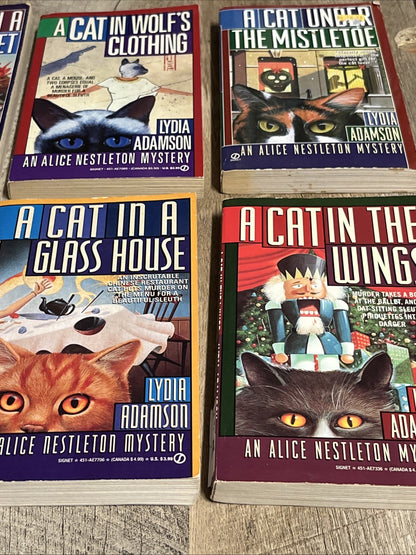 Lydia Adamson Book Lot Cat Mystery Alice Nestleton Lot of 6 Paperback
