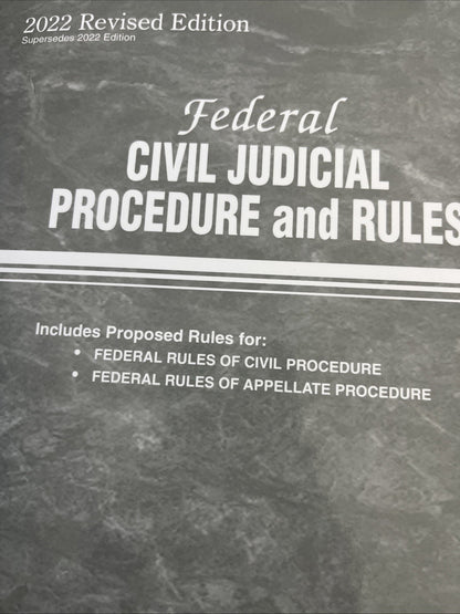 Federal Civil Judicial Procedure and Rules Revised 2022 Edition