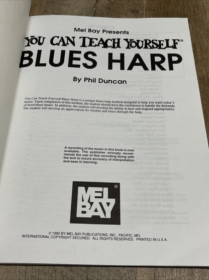 May Bay You Can Teach Yourself Blues Harp BY PHIL DUNCAN MB94698