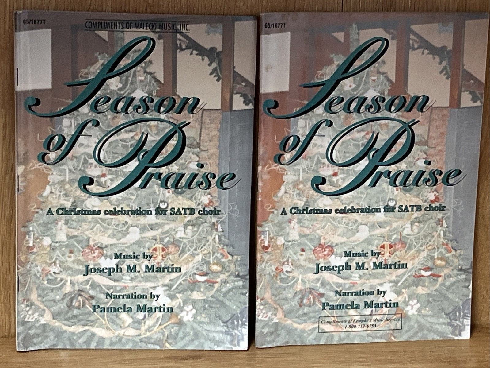 Lot 2 Season of Praise A Christmas Celebration for SATB Choir Martin Music Book