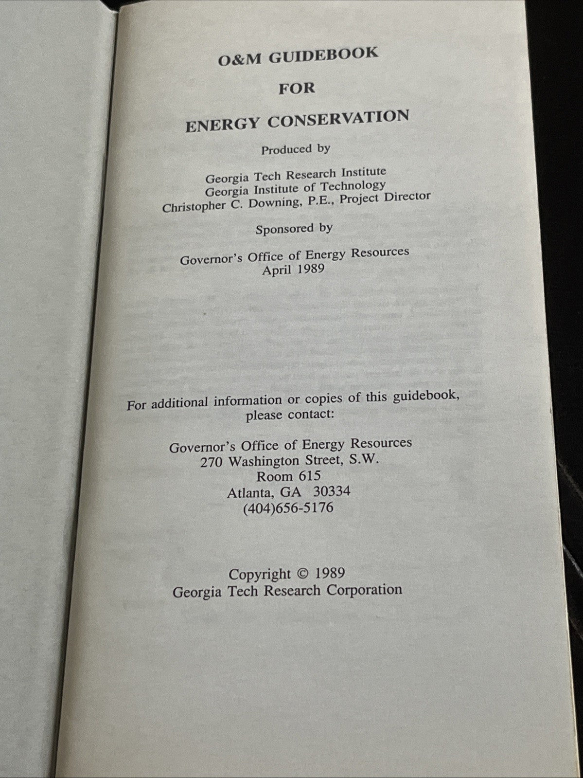 O&M Guidebook for Energy Conservation