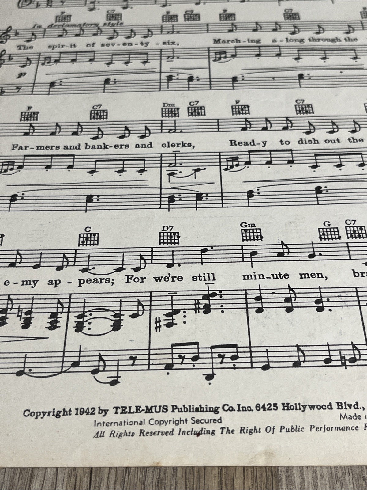 Vintage 1942 My Great, Great, Grandfather Sheet Music by "One Man's Family"