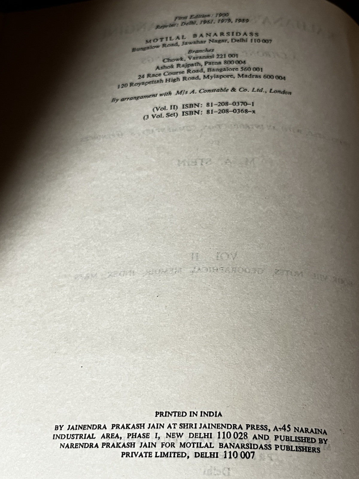 KALHANAS RAJATARANGINIA CHRONICLE OF THE KINGS OF KAŠMIR Volumes 1-3 Sets