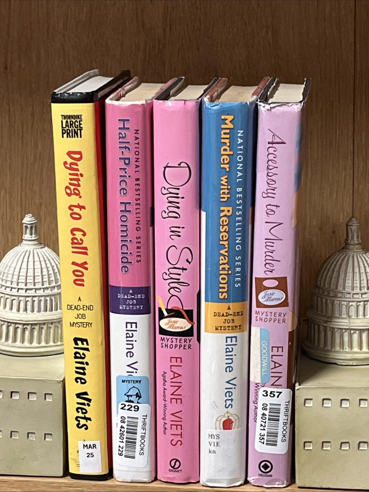 elaine viets books Lot 5 Dead-End Mystery Josie Marcus Mystery Shopper Hardcover