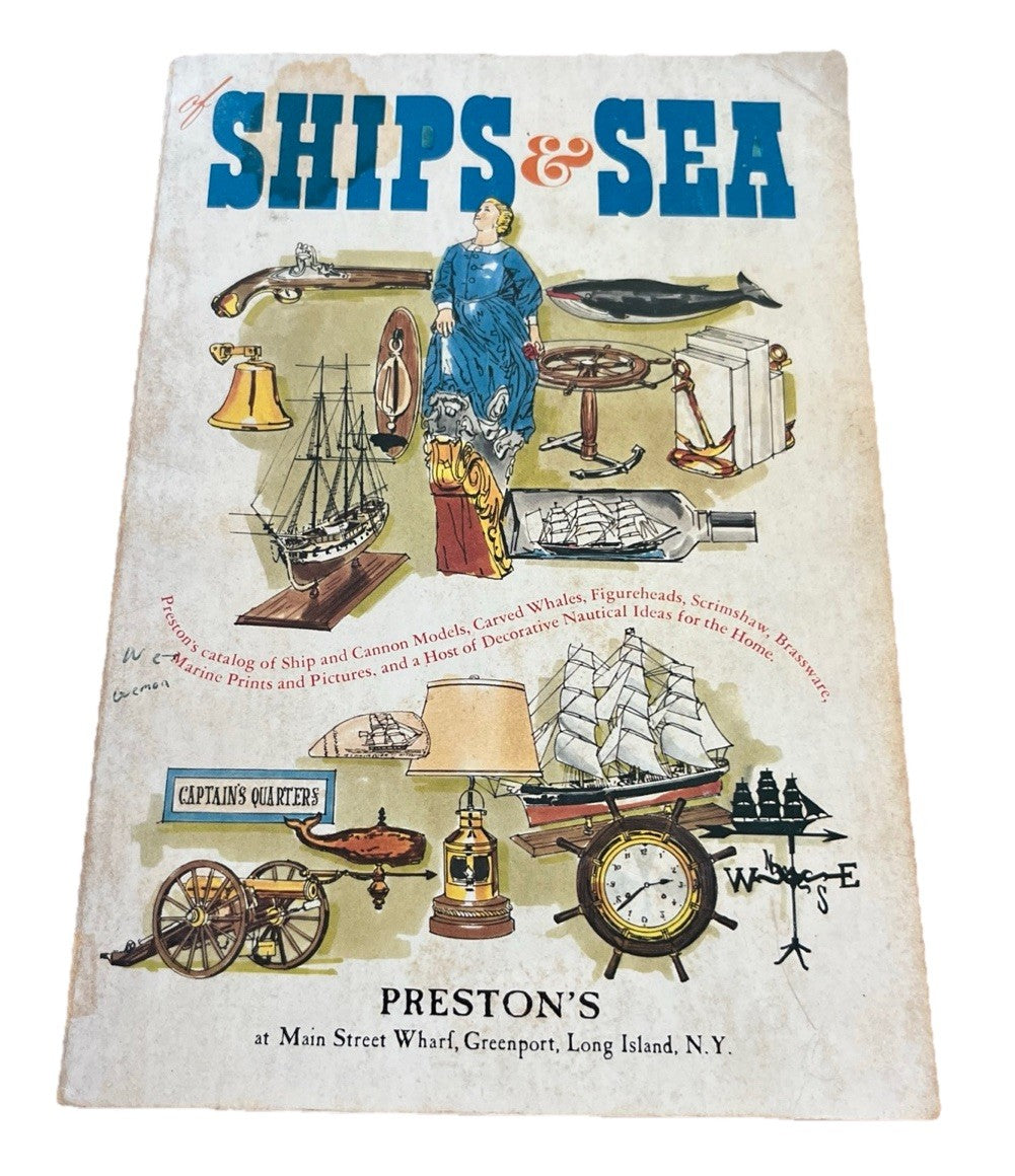 Vintage Preston's catalog of ship and cannon models of SHIPS and SEA 1970s