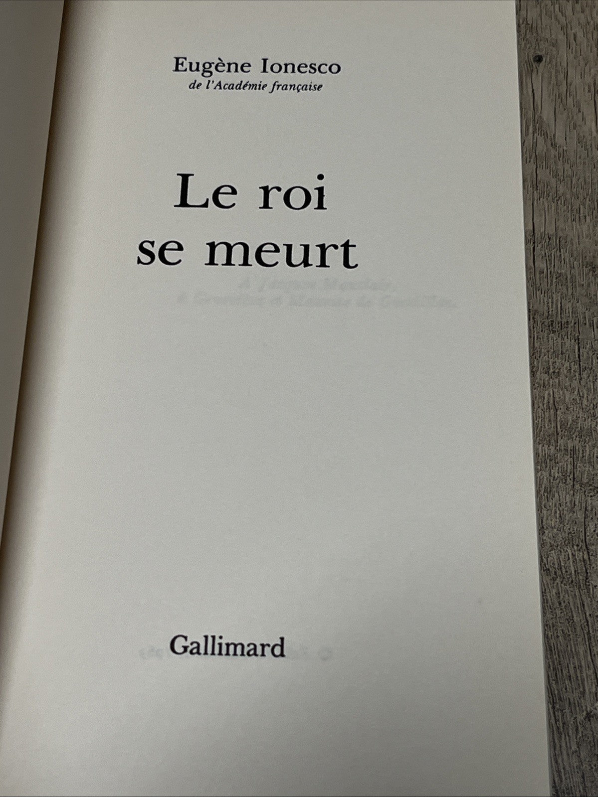 Lonesco Le Roi Se Meurt Eugene Lonesco De l’Academie Francaise