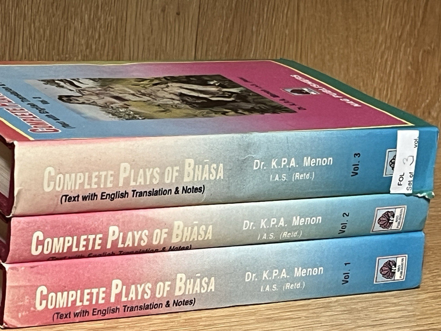 Complete Plays Of Bhasa 3 Volume Set By Dr Menon