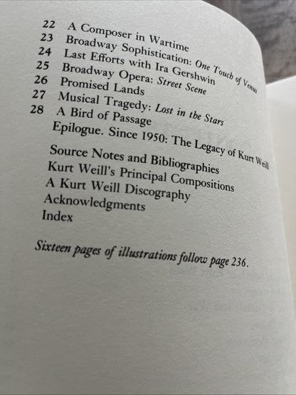 The Days Grow Short : The Life and Music of Kurt Weill 1991 Paperback