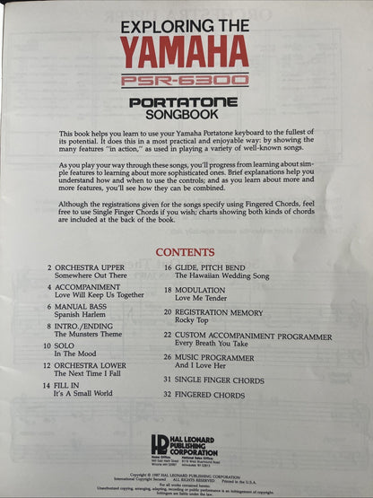 vintage Exploring Yamaha PSR-6300 Portatone songbook from the 1980s