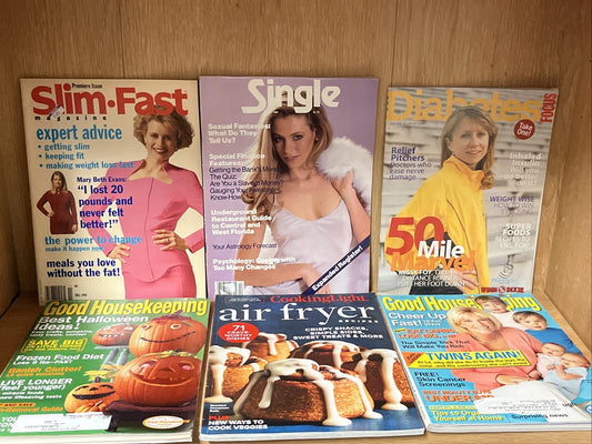 Lot of 6 Good Housekeeping | Single | Slim Fast Issue | Cooking Light | Magazine