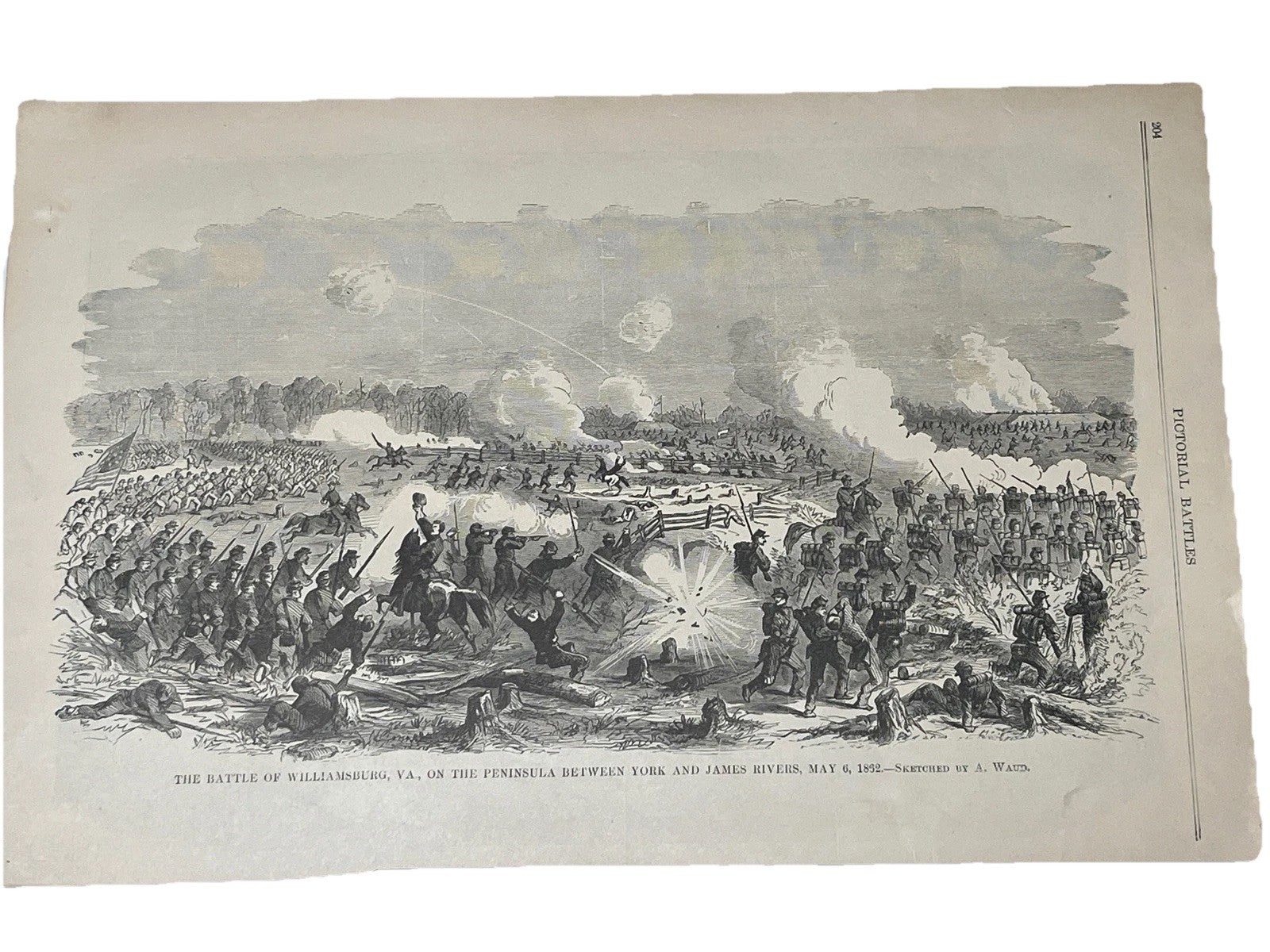 Battle Of Williamsburg VA, 1862 Pictorial Battles of The Civil War 16x11’’
