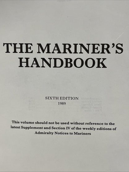 THE MARINER'S HANDBOOK 6th Edition 1989