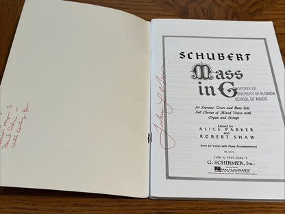 Schubert Mass In G Soprano Tenor Bass Full Chorus Organ Strings 1954