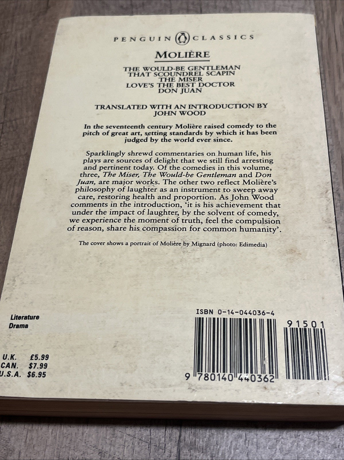 MOLIERE - The Miser and Other Plays pb drama penguin classics 1962