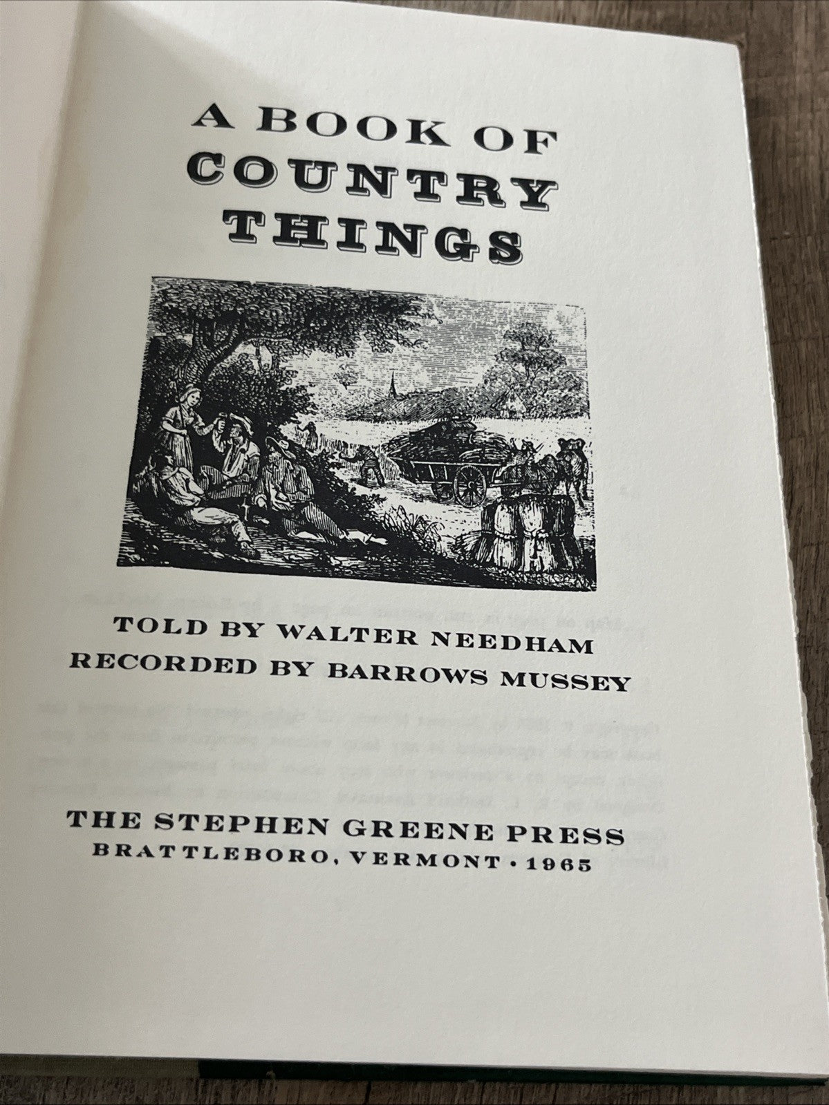 А ВОOK OF COUNTRY THINGS  1ST EDITION BY WALTER NEEDHAM
