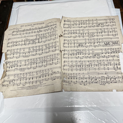 So Long, Mother (1917)  Al Jolson, WW1 Era Vintage Original Sheet Music See pic