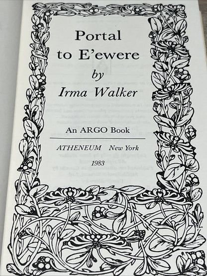 Portal to E'ewere Irma Walker, 1st edition 1983 Vintage Novel
