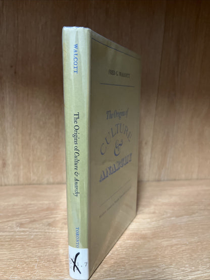 The Origins of Culture & Anarchy by Fred G. Walcott HC First Edition  Like New 1