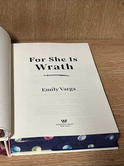For She Is Wrath Emily Varga OwlCrate 1st Edition Hardcover Signed 9781250877383