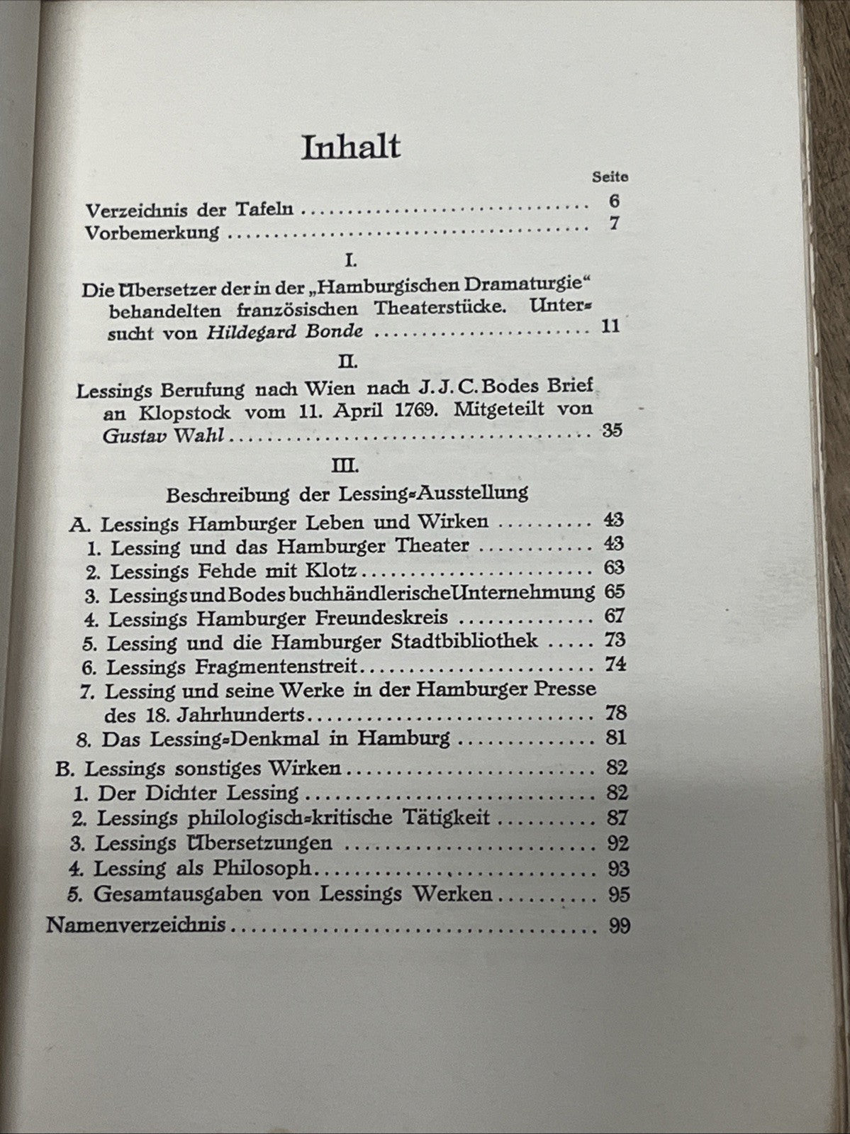 Lessing und Hamburg Festgabe Zur Zweihundertjahrfeier Erstausgabe 1729-1929