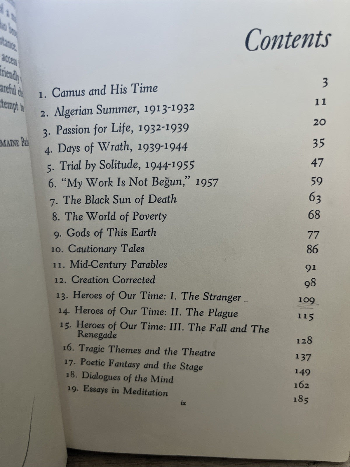 Germaine BREE / Camus 1959