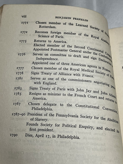 Benjamin Franklin The Autobiography And Selections From His Other Writings 1952