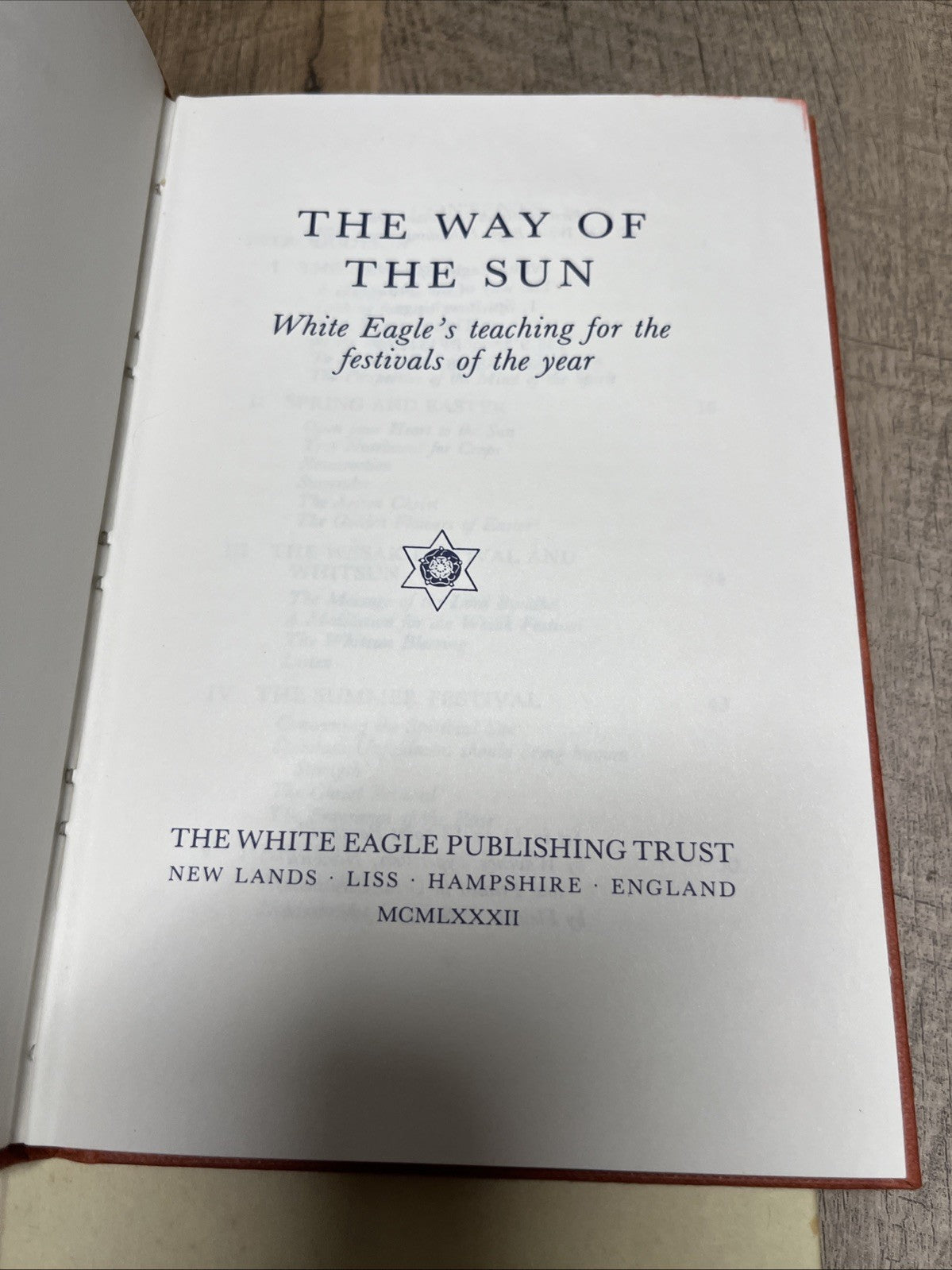 White Eagle Teachings Book 5 Pc The Way Of The Sun,Morning Light, Sunrise