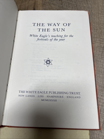 White Eagle Teachings Book 5 Pc The Way Of The Sun,Morning Light, Sunrise