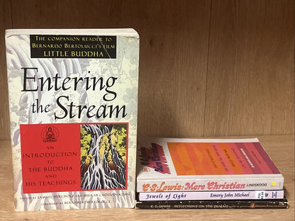 New Age Book Lot of 4 - C.S .Lewis, Entering The Stream, Treasure of Spirit more