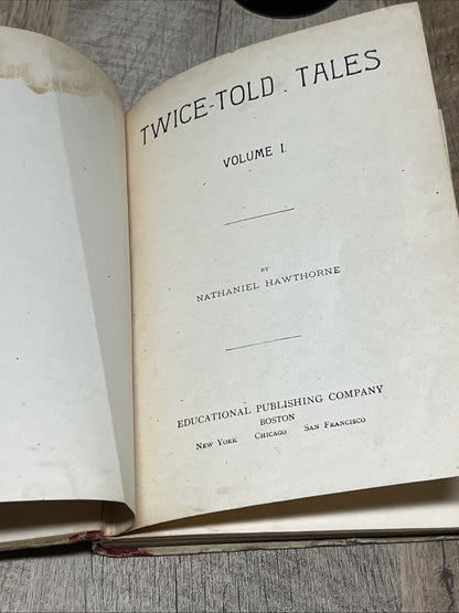 Nathaniel Hawthorne TWICE-TOLD TALES Salem Ed. 1800s Educational Pub Company