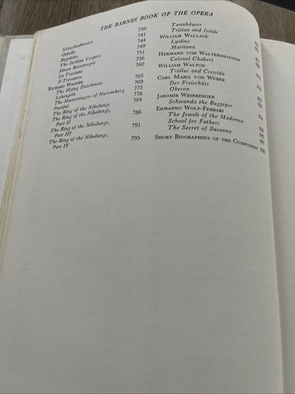 The Barnes Book of the Opera 1st Edition by Glady’s Davidson, 1962