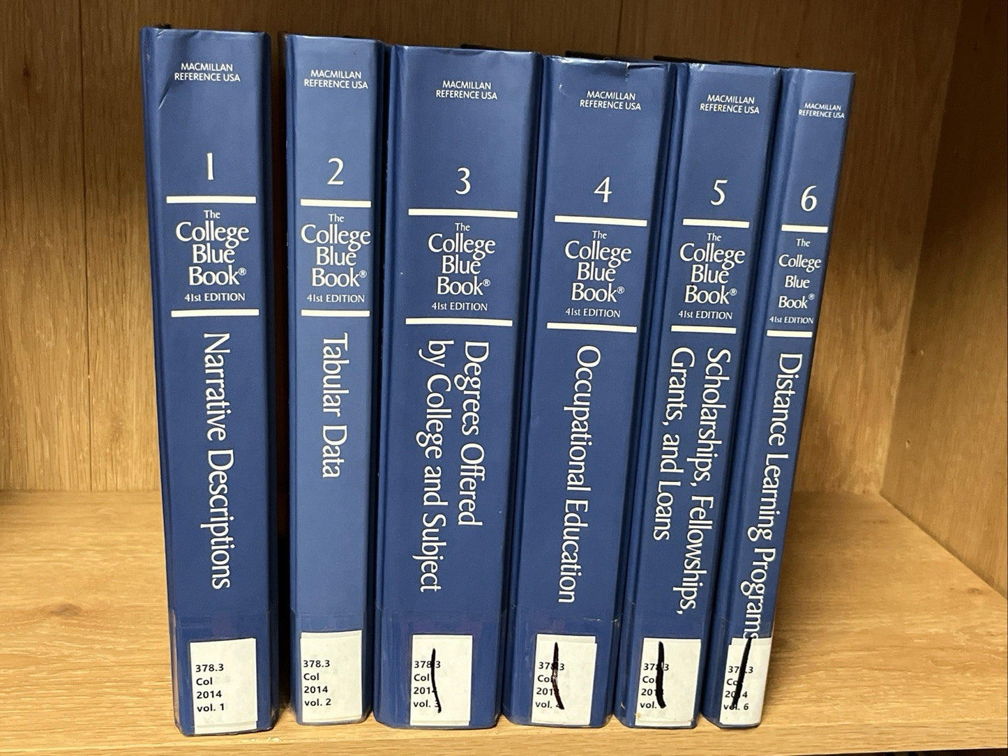 The College Blue Book 41st Edition All Volumes 1 - 6 Macmillan Reference USA