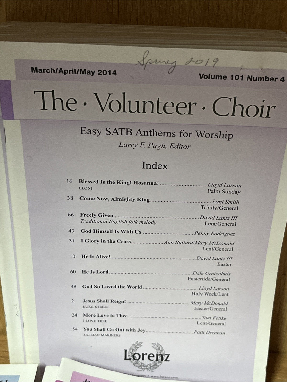 32 Lot The Volunteer Choir Volume 101. Number 1-4 Jan-Dec 2013 -2014 SATB Anthem