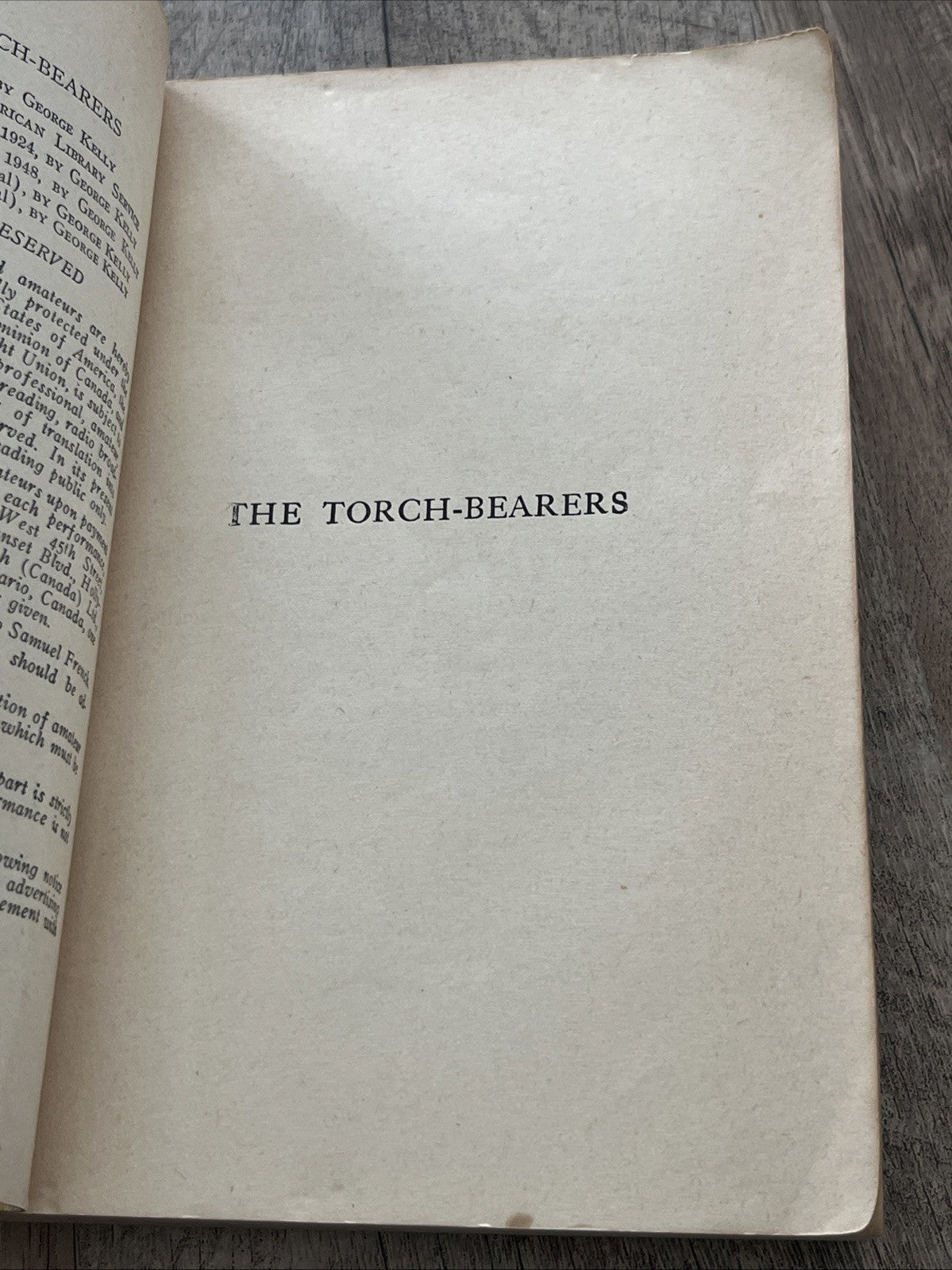 The Torch Bearers Satirical Comedy 3 Acts By George Kelly (1951, Paperback) Book
