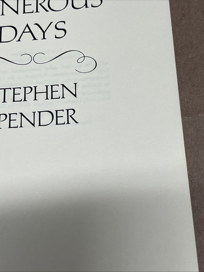 The Generous Days by Stephen Spender First 1st Edition VG PB 1971