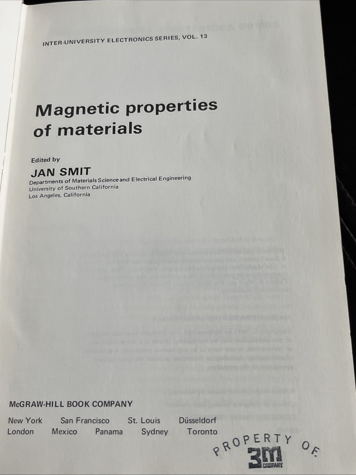 Magnetic Properties of Materials By Jan Smit (Vol 13)